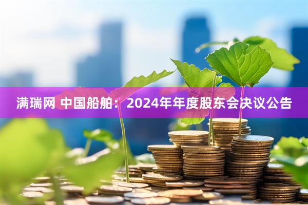 满瑞网 中国船舶：2024年年度股东会决议公告