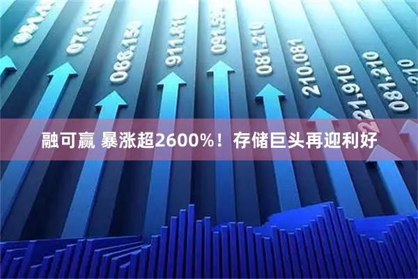 融可赢 暴涨超2600%!存储巨头再迎利好